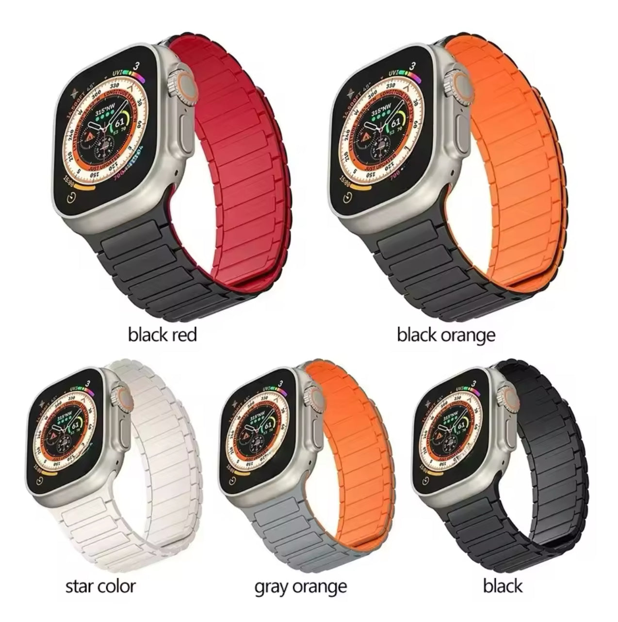 Magnets ch laufe für Apple Uhren armbänder 44mm 40mm 49mm 45mm 41mm 38mm Silikon armband iwatch Serie 9 8 7 6 5 4 3 se ultra 2 Armband